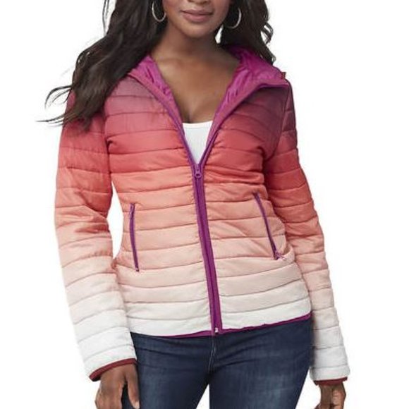 K K. Jordan Sunset Purple and Orange Ombre Lightweight Jacket size S FALL - Picture 1 of 10